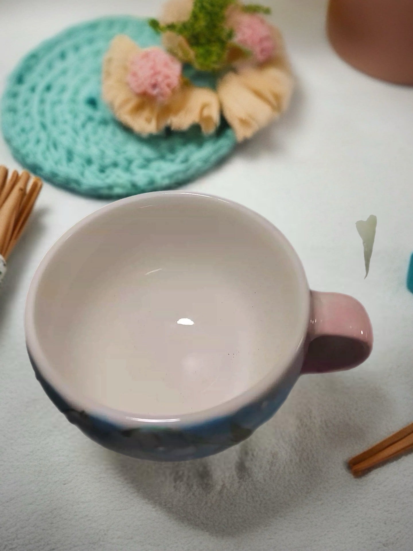 Bunny & Blue Delphinium Ceramic  Mug