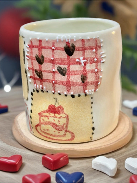 Cherry Cake Bunny – Patched Ceramic Mug