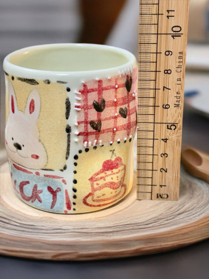 Cherry Cake Bunny – แก้วเซรามิกลายปะ
