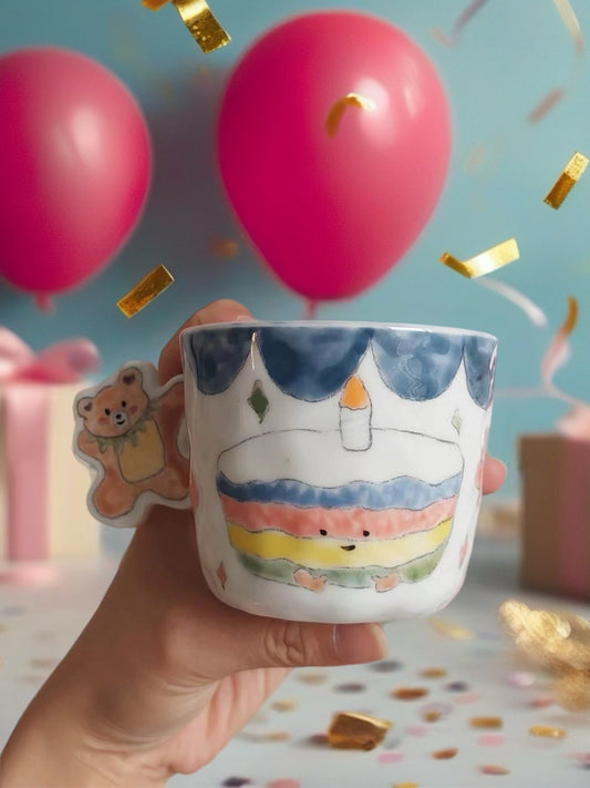 Bear Handle – Blue Color  Ceramic Mug