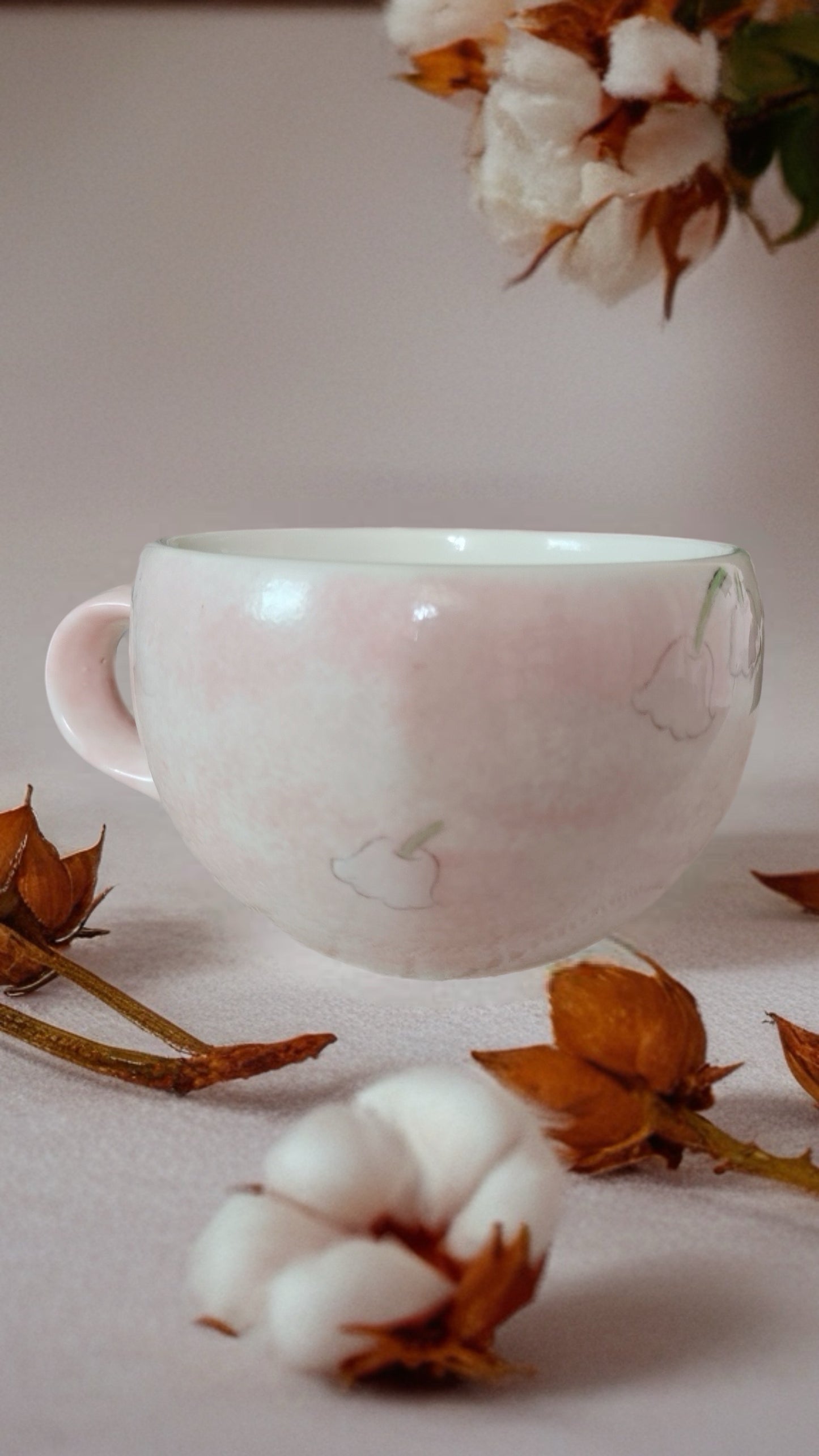 Bunny & Blue Delphinium Ceramic  Mug