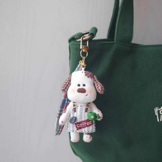 Coffee Shop Puppy Fabric Doll