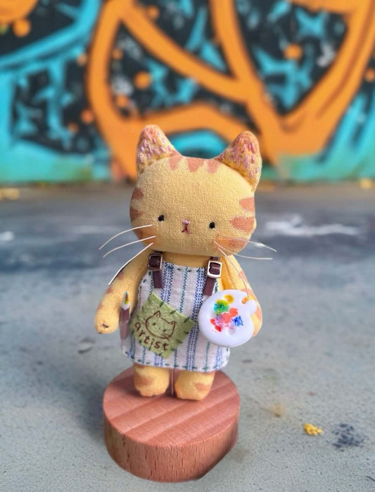 Painter Cat Fabric Doll